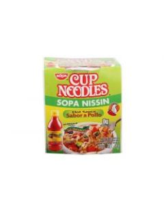 Nissin Cup Noodles Sopa Hot Sauce Sabor a Pollo